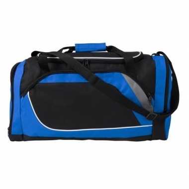 Voetbaltas blauw met zwart 45 liter