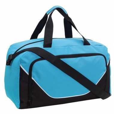 Voetbaltas lichtblauw/zwart 29 liter