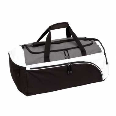 Voetbaltas zwart/wit 63 liter