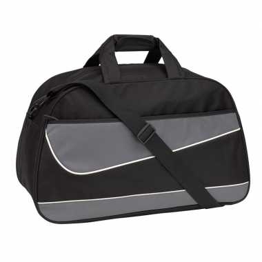 Weekendtas/weekendtas grijs/zwart 55 cm
