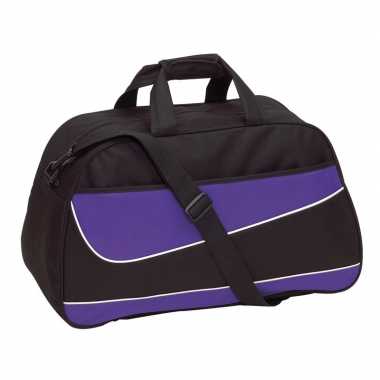 Weekendtas/weekendtas paars/zwart 55 cm