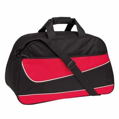 Weekendtas/weekendtas rood/zwart 55 cm