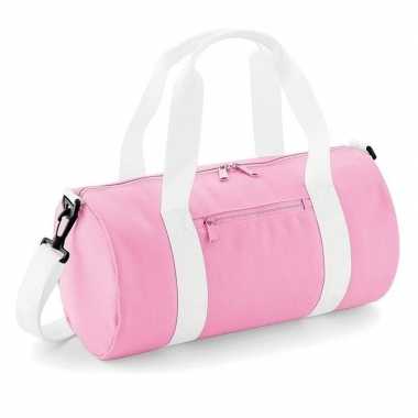 Weekendtassen roze rond 12 liter voor meisjes