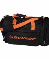 Dunlop weekendtassen zwart met oranje