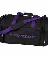 Dunlop weekendtassen zwart met paars